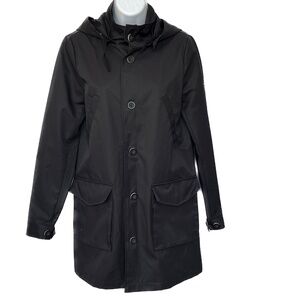Noel Asmar Jacket Coat Black Button up & Zipper Equestrian Rain Coat Size XXS
